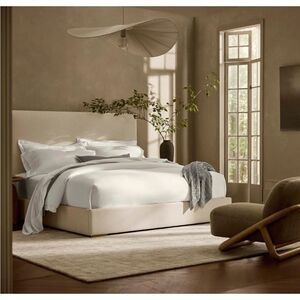 NWT Boll & Branch percale White Hemmed Sheet Set Queen